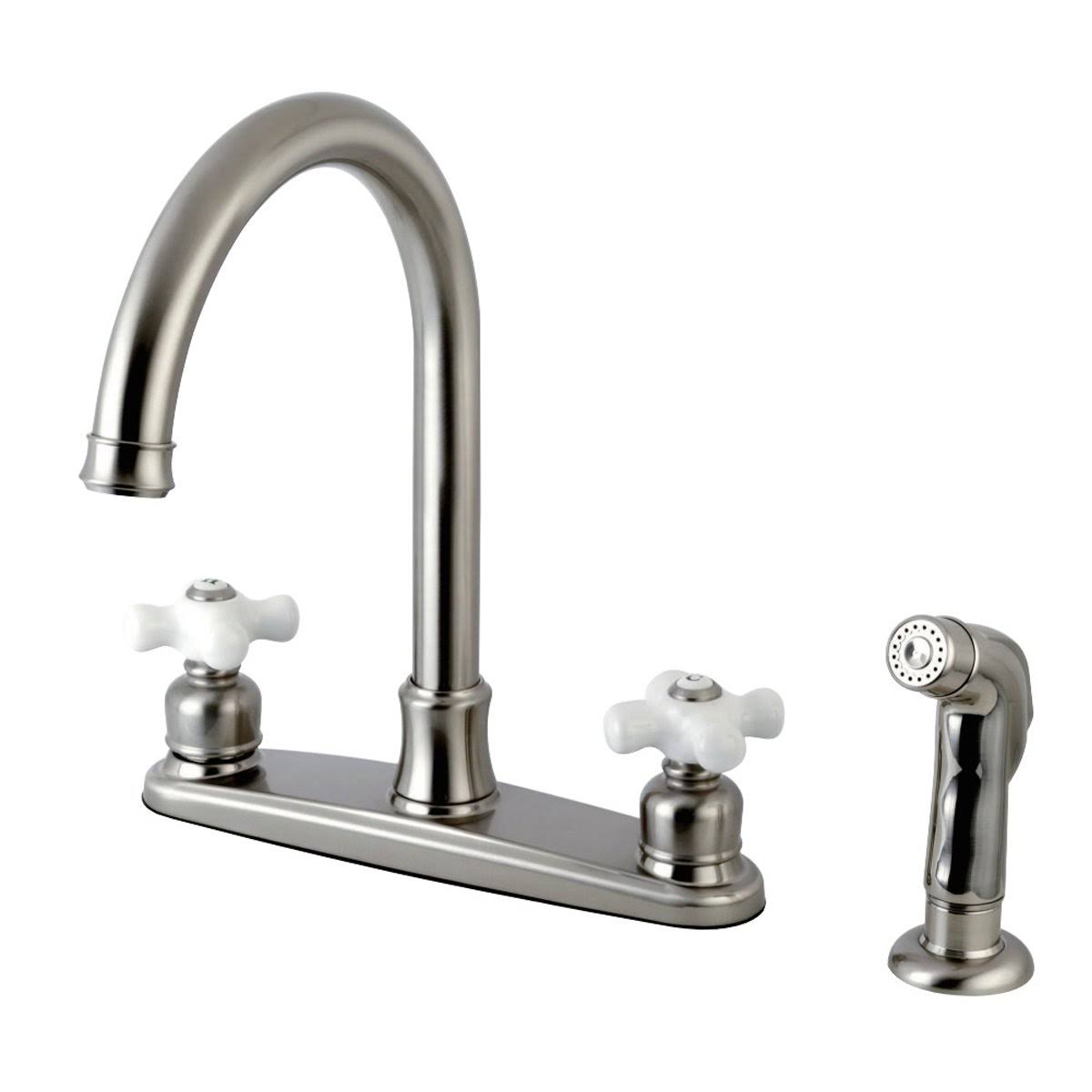 8-Inch Centerset Kitchen Faucet with Sprayer, Polished Chrome P3576