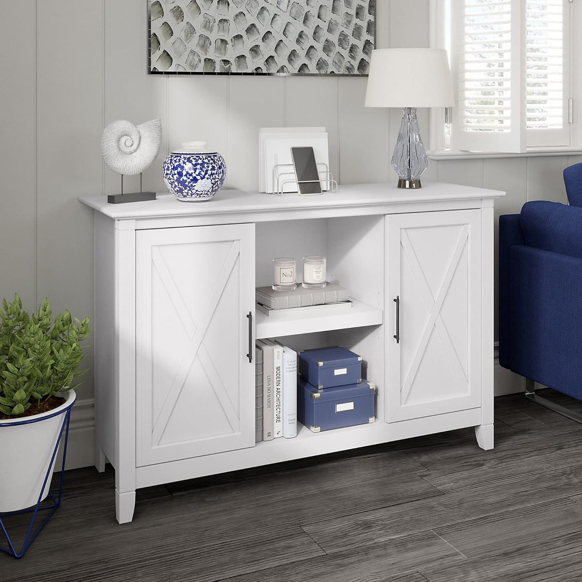 Pure White Oak Accent Cabinet with Doors W506