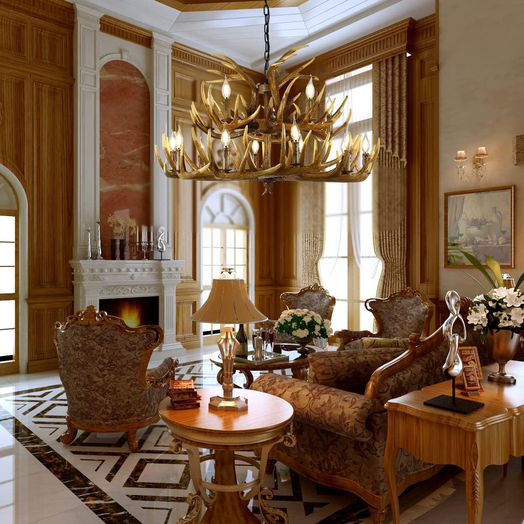 Antler Chandelier 9 Lights E12 Base G97158