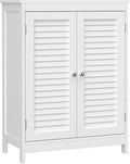 White Bathroom Storage Cabinet with Double Shutter Doors and Adjustable Shelf B4464