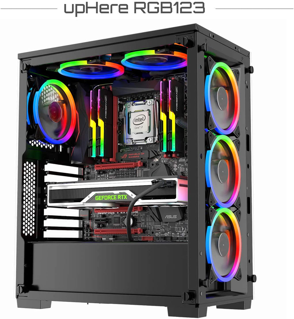 120mm RGB Computer Cooling PC Case Fan 3-Pack Black N3196