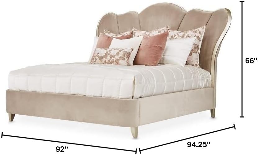 Hazelnut Brown Velvet Tufted King Bed S830104