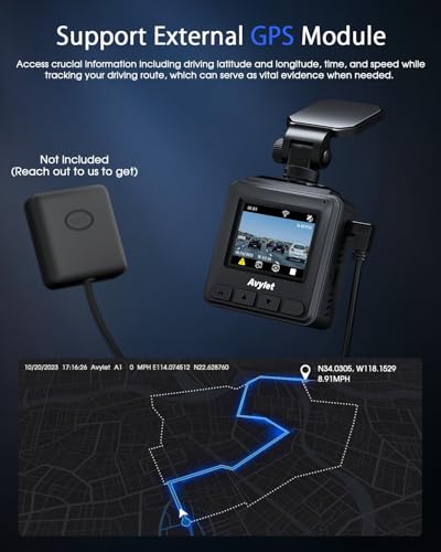 Mini Dash Cam with WiFi, 2K, WDR Night Vision, Parking Monitor U2864