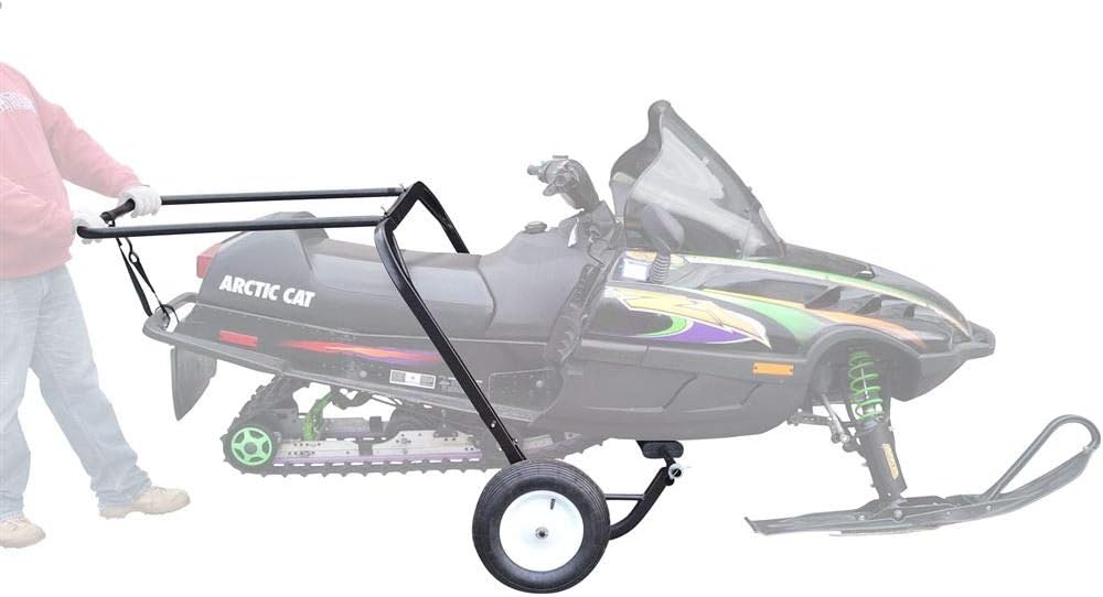 Black Ice Snowmobile Dolly Cart with Large Pneumatic Wheels Y55716