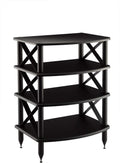 Black Four Shelf Audio Rack Media Stand P14168