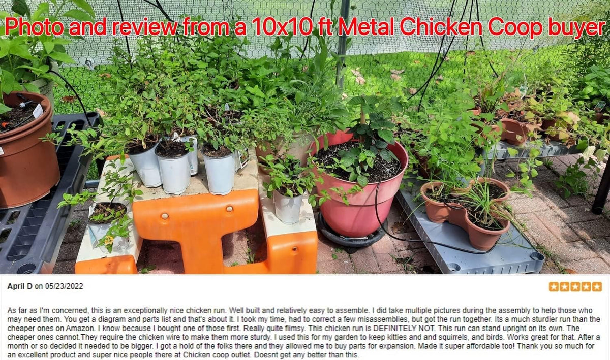 Large Metal 7x10 ft Chicken Coop Hen House Cage C69085