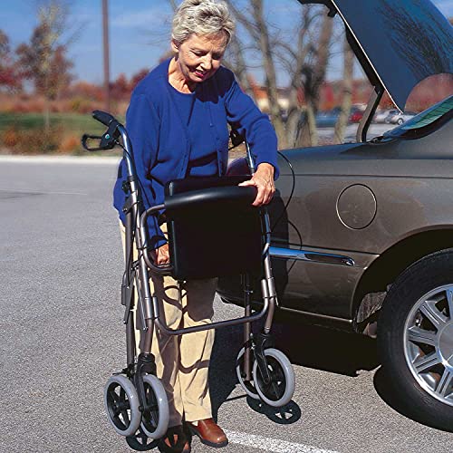 Burgundy Rollator Walker with Extra Wide Seat and Backrest B7043
