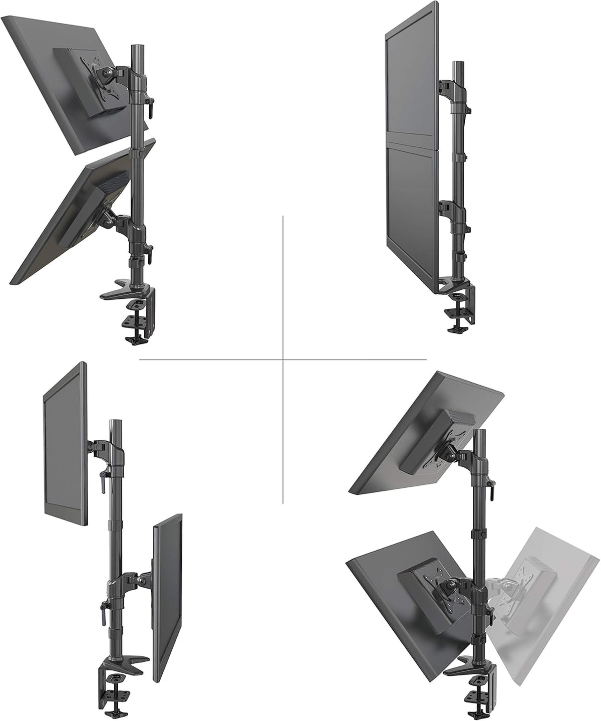 Vertical Dual Monitor Mount, 15-27 Height Adjustable Z870325