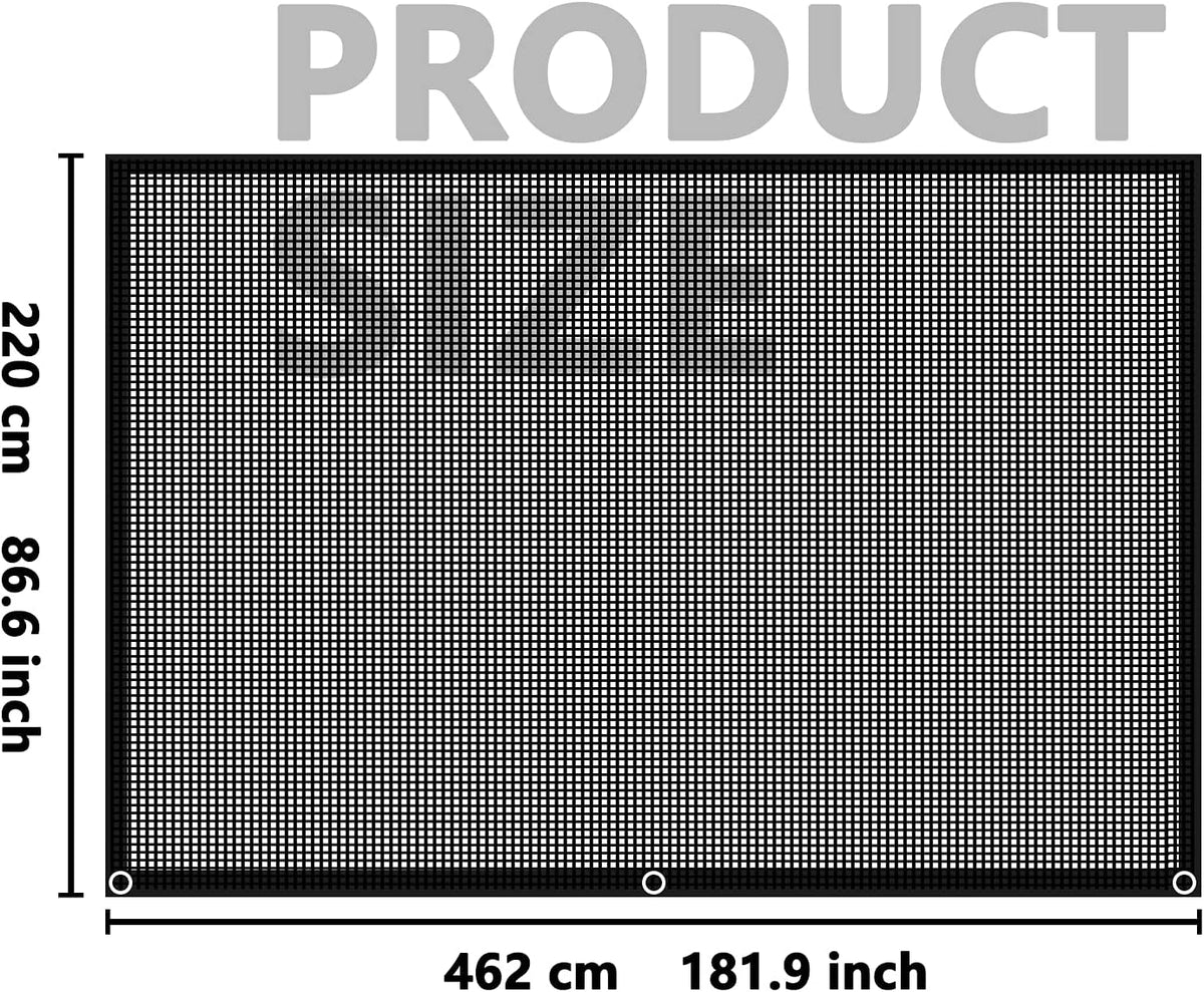 7'x15'2 Black Mesh RV Awning Sun Shade Q8612