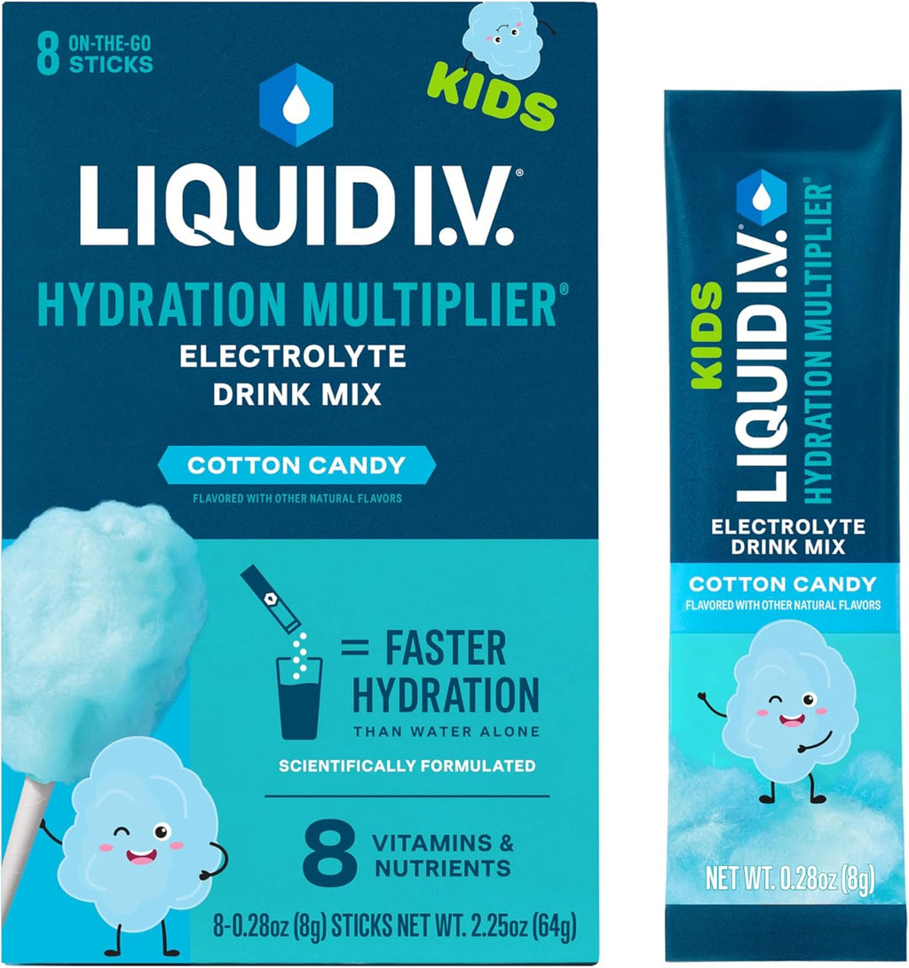 Cotton Candy Hydration Powder Packets Electrolyte Drink Mix Non-GMO 8 Servings Pack of 2 B976377