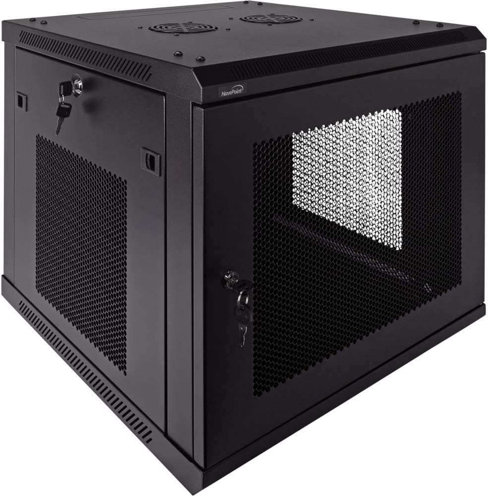 9U 19-Inch Server Network Rack with Locking Door Black F945876
