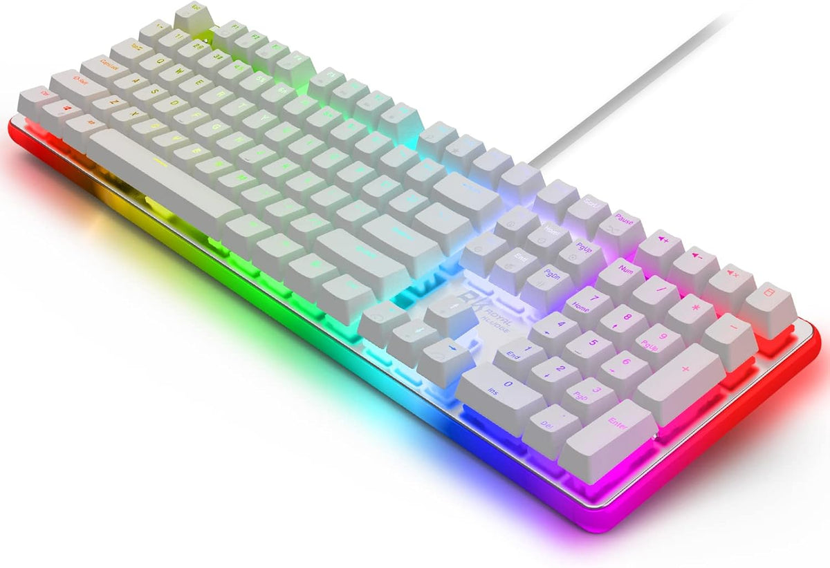 Wired Mechanical Keyboard, RGB Backlit, Full Size 108 Key, Brown Switch Black O130098