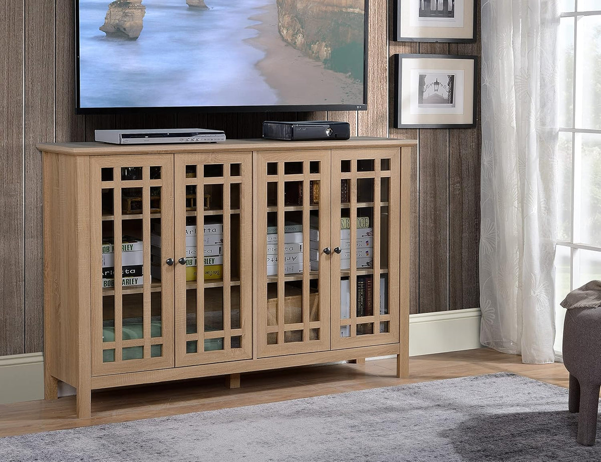 4 Door Glass Accent Cabinet Y75681