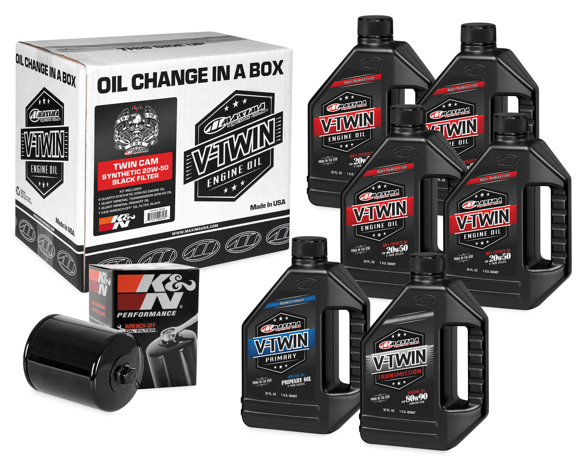 V-Twin Synthetic Oil Change Kit with Black Filter R6300