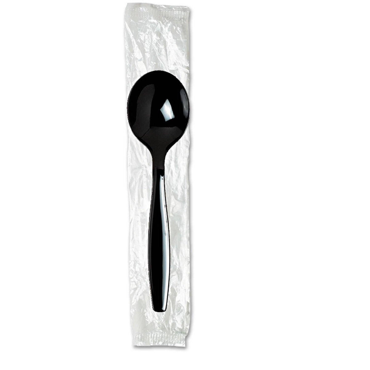 Individually Wrapped Black Plastic Spoons 1000/Carton S578