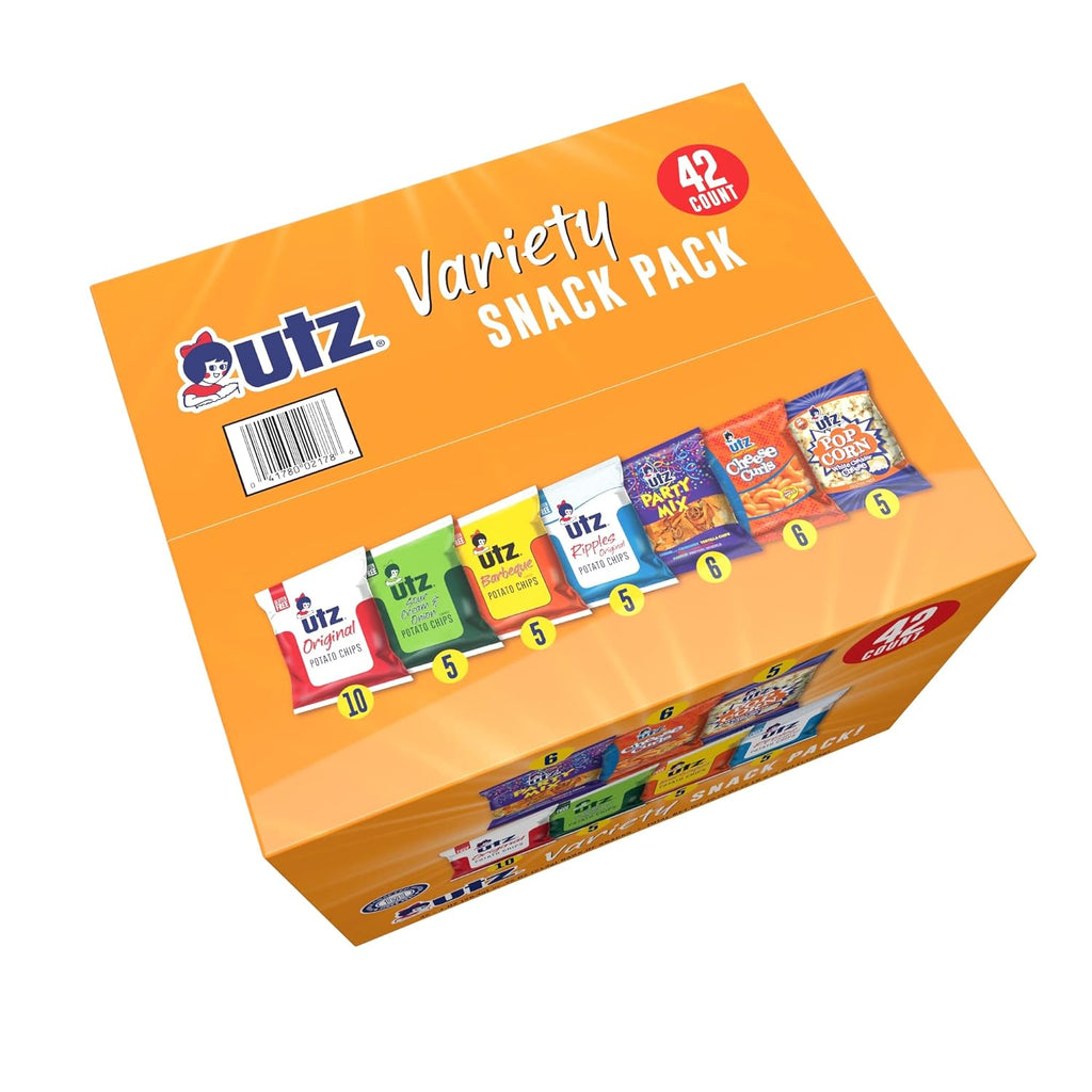Snack Variety Pack, Potato Chips, Cheese Curls, Popcorn, Party Mix (Pack of 42) F84877
