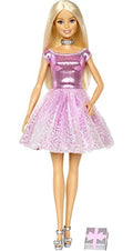 Blonde Hair Blue Eyes Doll with Pink Glitter Party Dress P10641