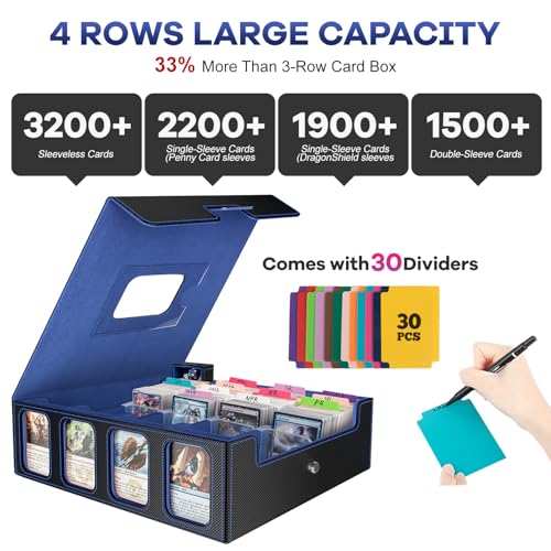 Black & Red Card Storage Box with 30 Divider X68469