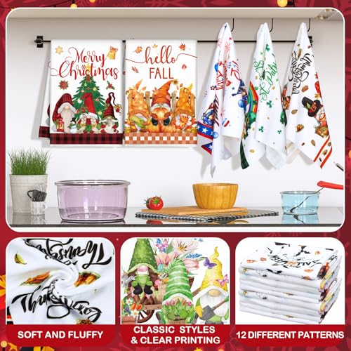 12 Pcs Seasonal Kitchen Towels Set X68732