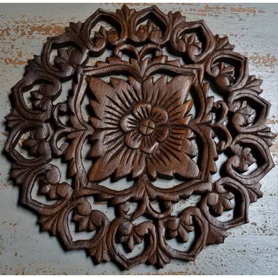 Hand Carved Teak Wood Panel Wall Décor Y596