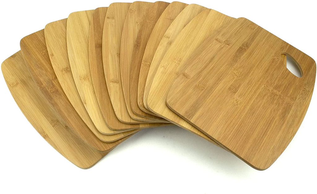 12pc 12X9" Round Edge Plain Bamboo Cutting Board H996