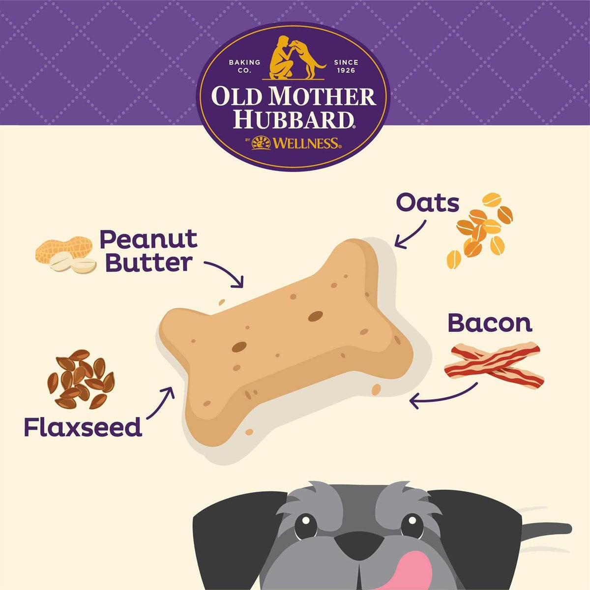 Soft & Tasty Peanut Butter & Bacon Biscuits Baked Dog Treats Mini Z690796