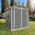 Grey Waterproof Plastic Outdoor Storage Shed with Floor and Lockable Door H3970