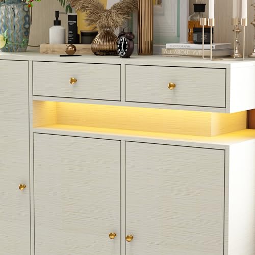 Light Grey Shoe Cabinet with 3 Doors and 2 Drawers C866