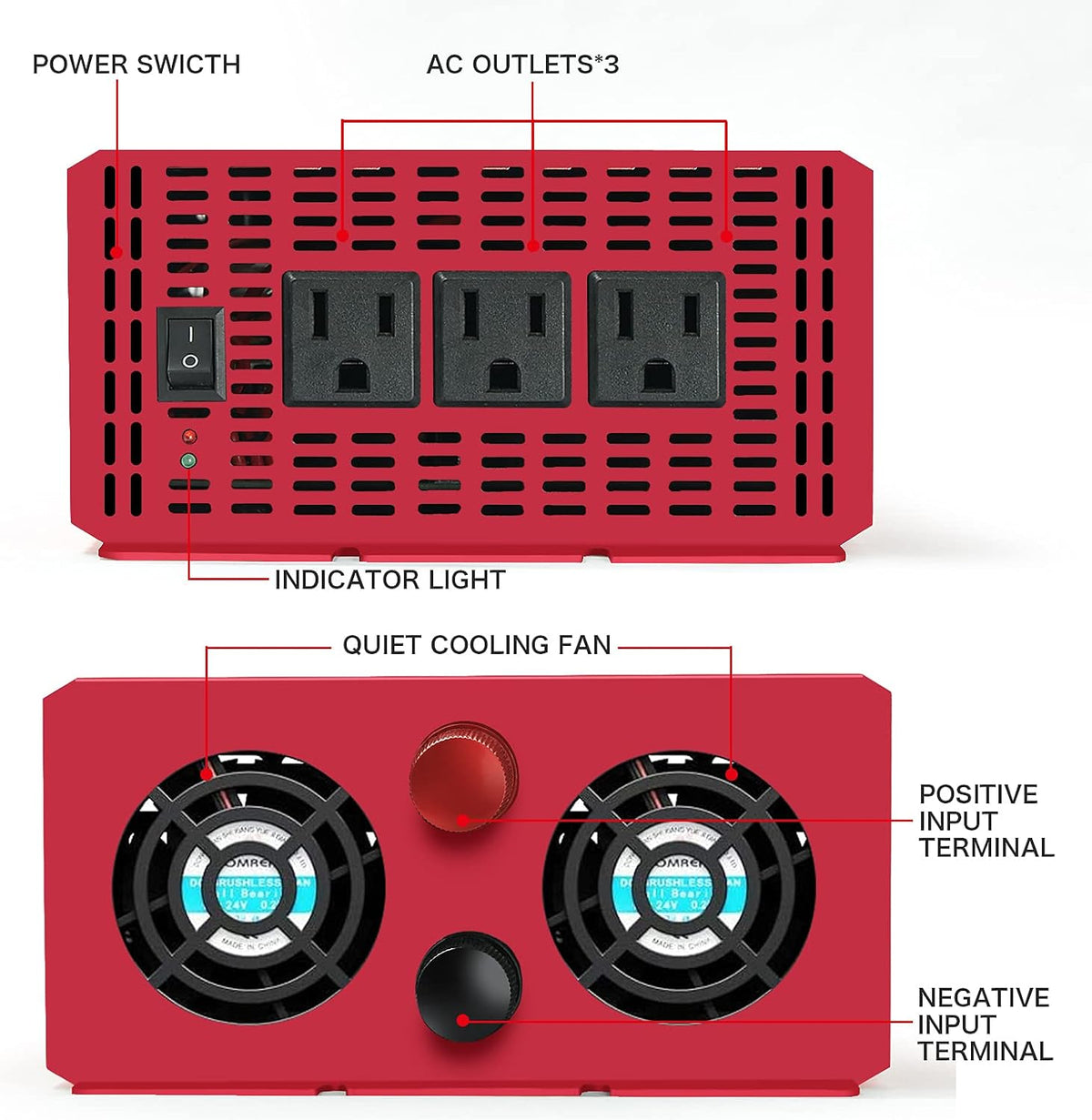 3000W Power Inverter DC 12V to AC 110V Modified Sine Wave Converter P836864