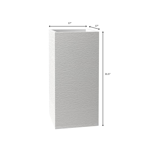 Black 31 Inch Tall Square Planter U2136