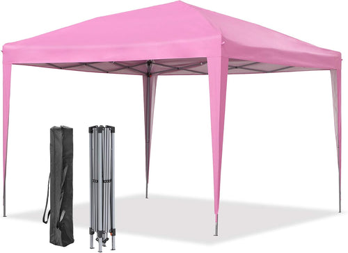 10x10FT Pink Portable Pop Up Canopy Tent with Carry Bag L25141