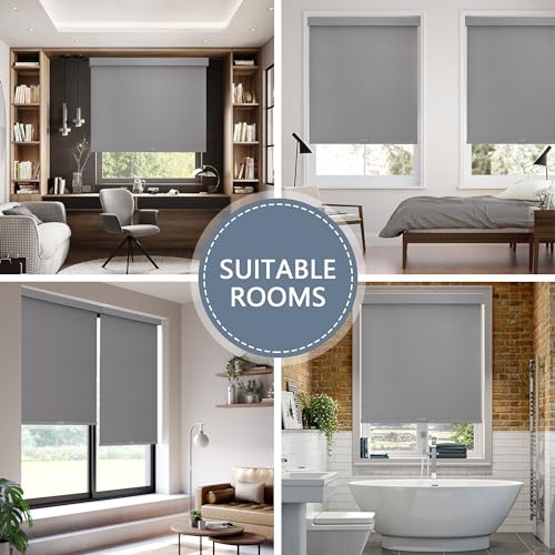 White 20" W x 72" H Cordless Blackout Roller Shades C896342