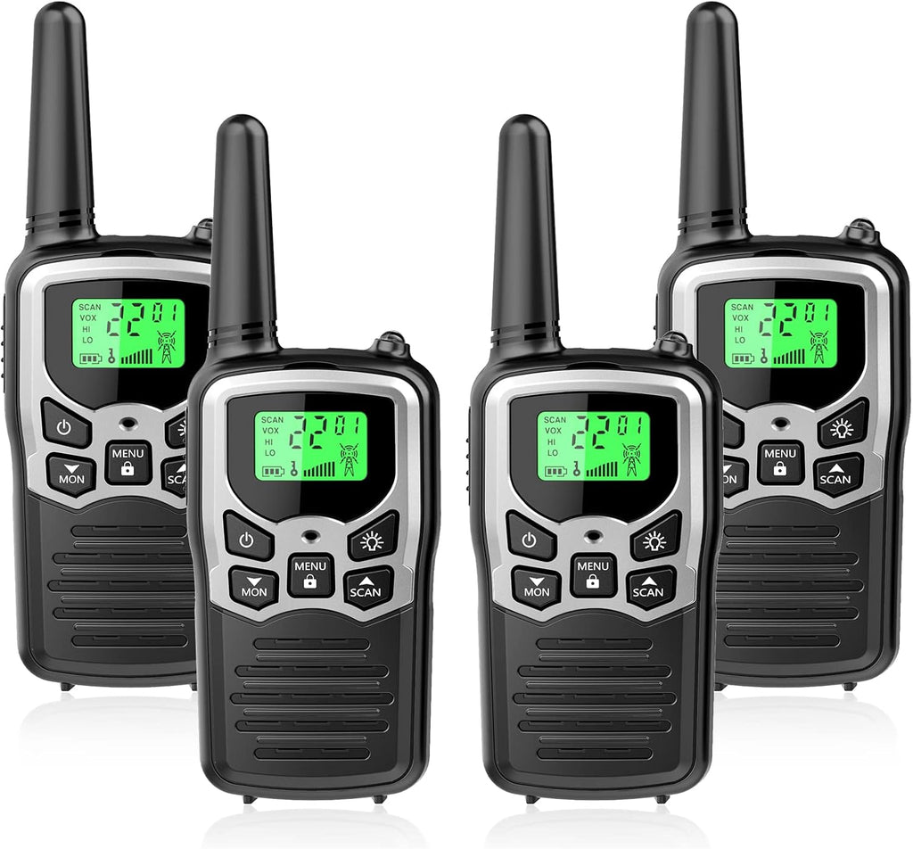 22 FRS Channels Yellow 4 Pack Walkie Talkies E199