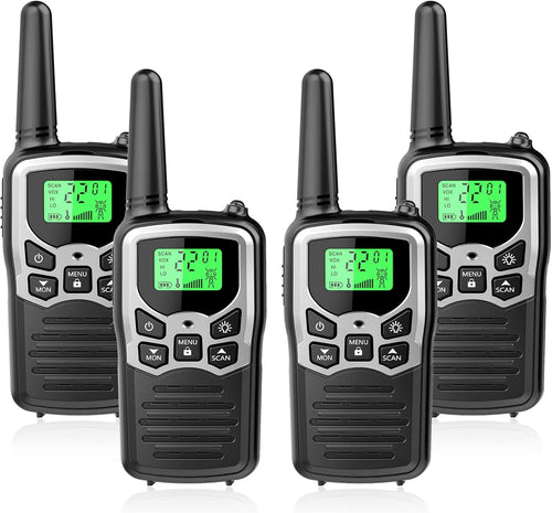 22 FRS Channels Yellow 4 Pack Walkie Talkies E199