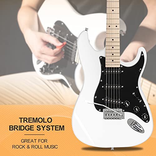 Full Size Electric Guitar with 20W Amp and Accessories Pack Guitar Bag (Blue) Q710609