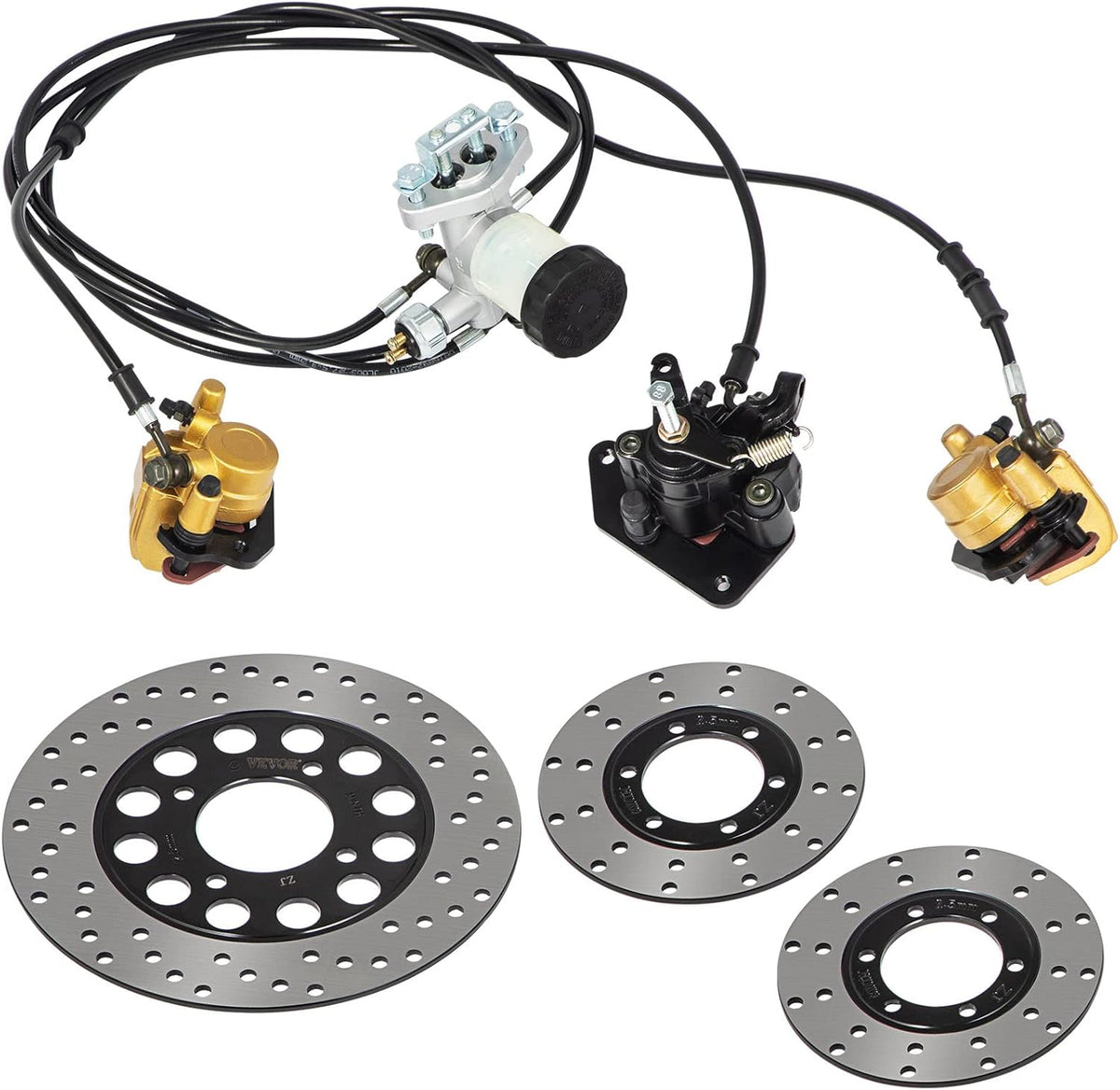 150cc Go Kart Hydraulic Brake Kit with Master Cylinder, Hose, Caliper, Pad P806