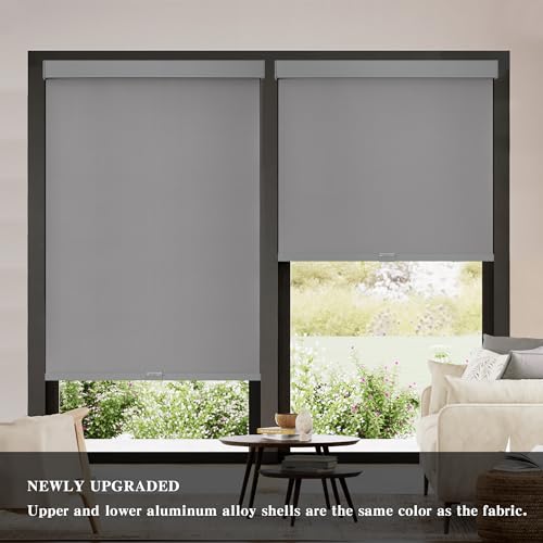 White 20" W x 72" H Cordless Blackout Roller Shades C896342