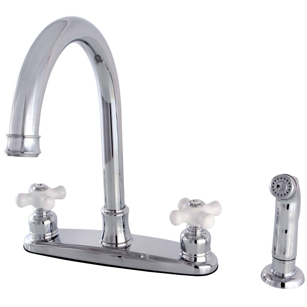 8-Inch Centerset Kitchen Faucet with Sprayer, Polished Chrome P3576