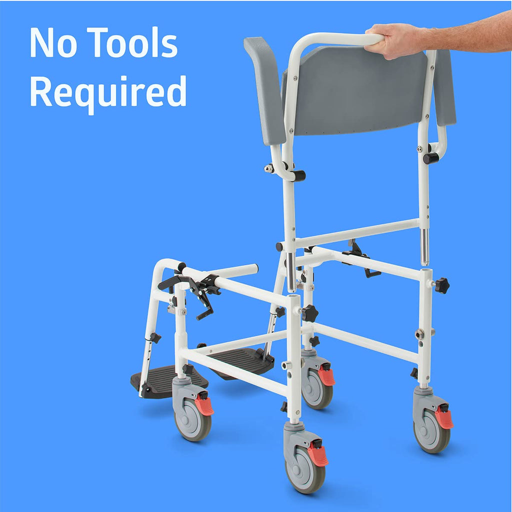 Aluminum Shower Commode Transport Chair, 275 lbs. Capacity P445288