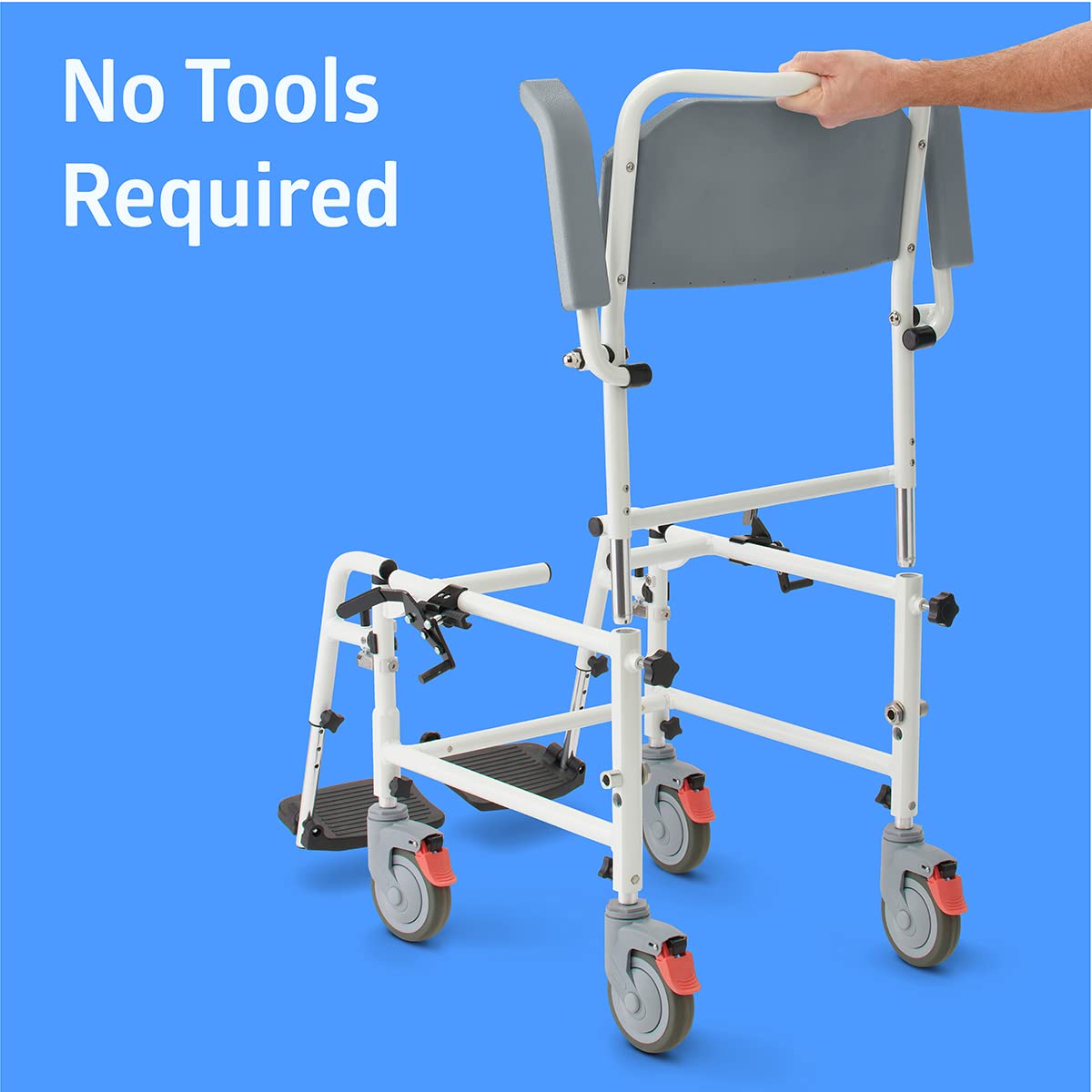 Aluminum Shower Commode Transport Chair, 275 lbs. Capacity P445288