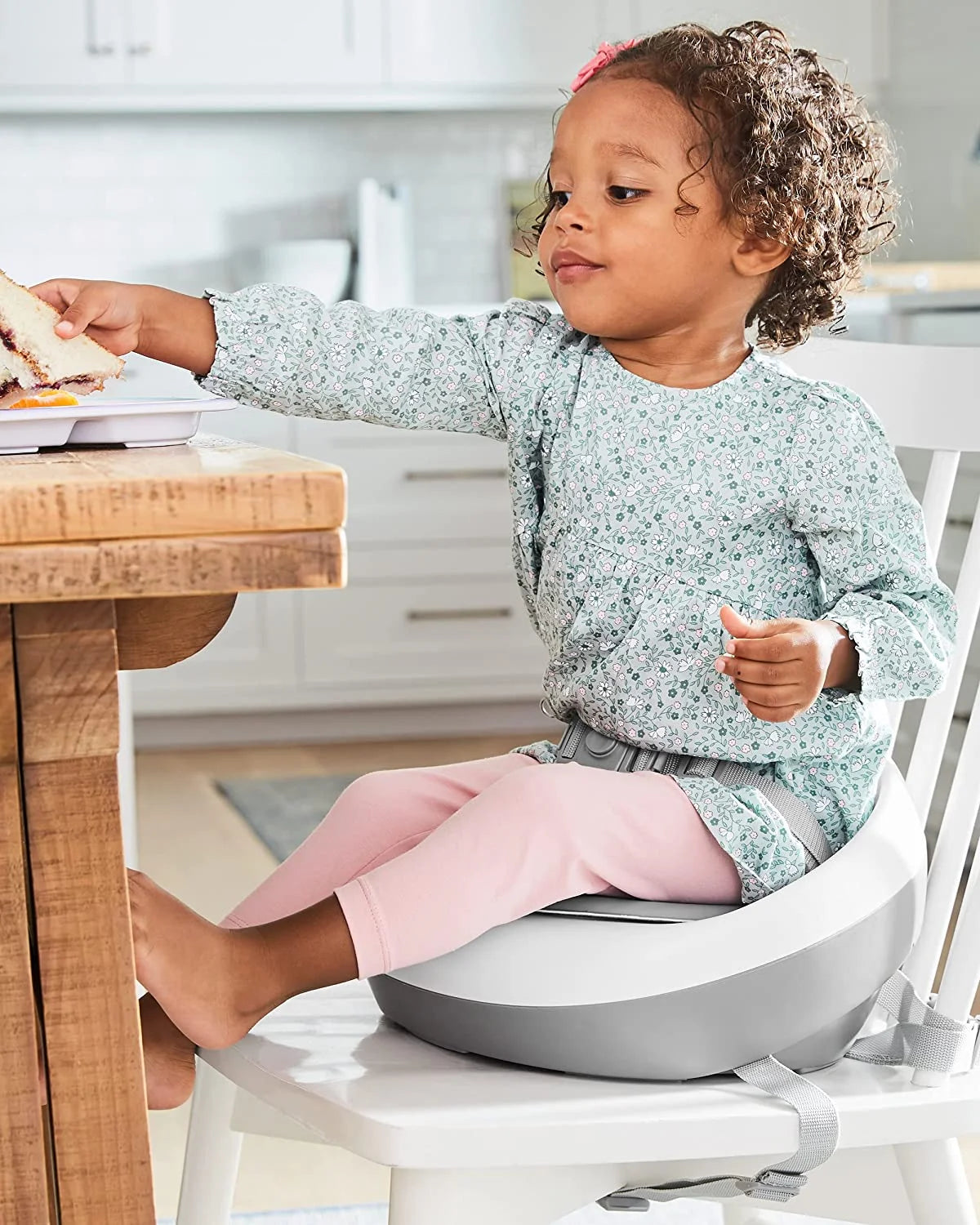 Grey White Booster Seat L7588