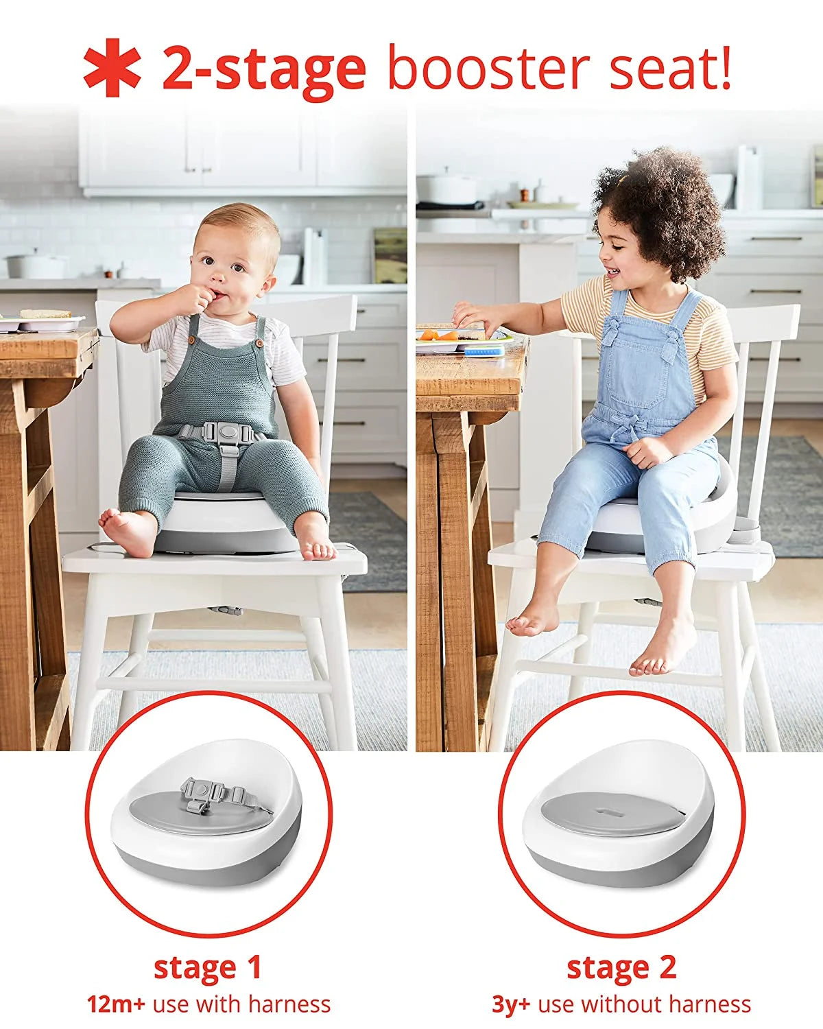 Grey White Booster Seat L7588