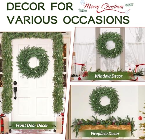 22 Inch Green Artificial Christmas Wreath P49893