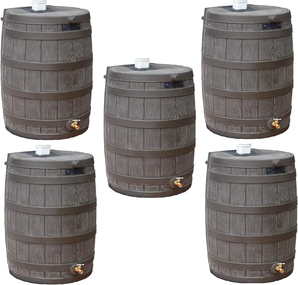 50 Gallon Plastic Rain Barrel with Brass Spigot (5 Pack) N4976