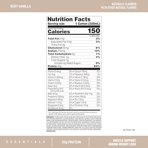 Vanilla Protein Shake, 12 Count O68914