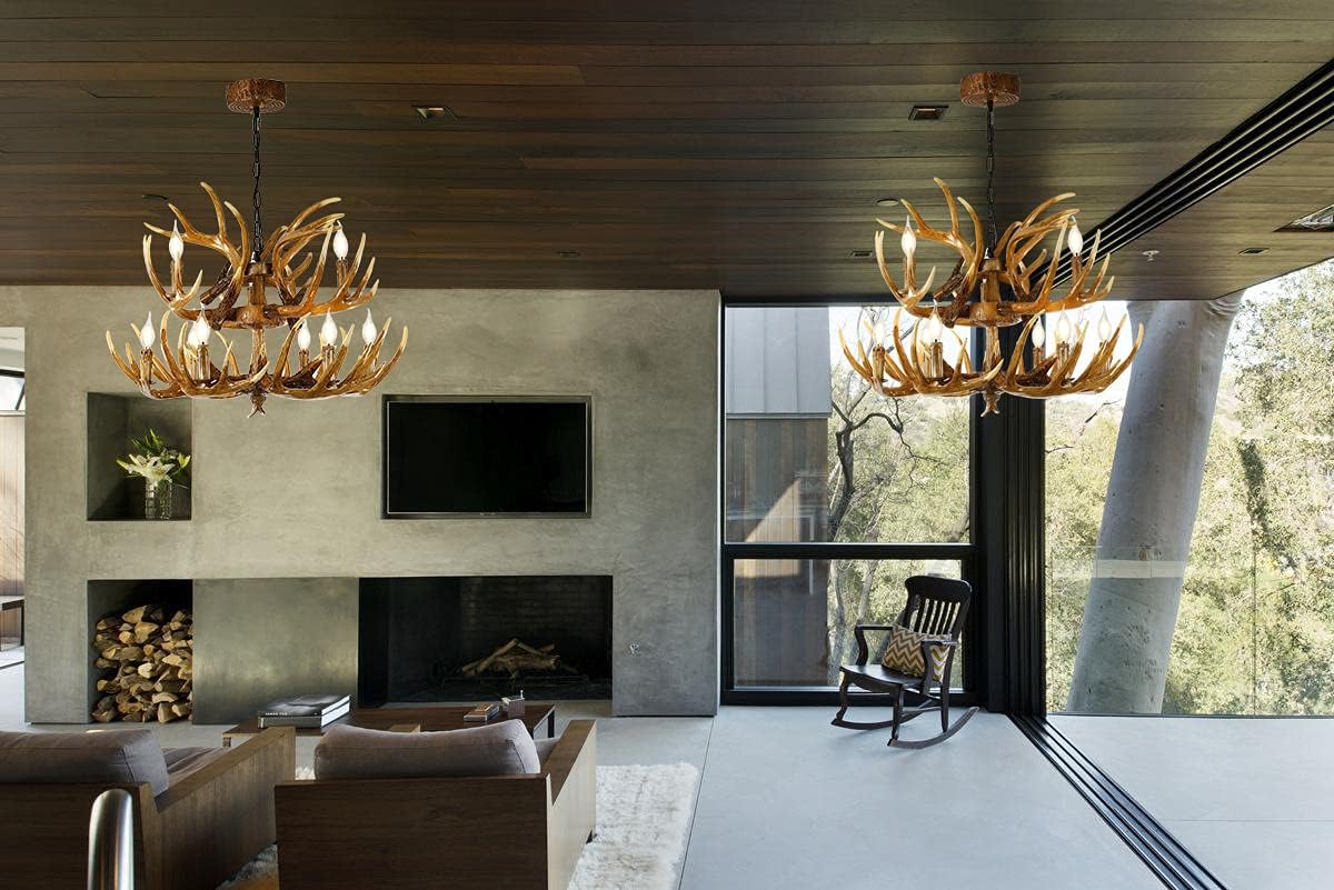Antler Chandelier 9 Lights E12 Base G97158