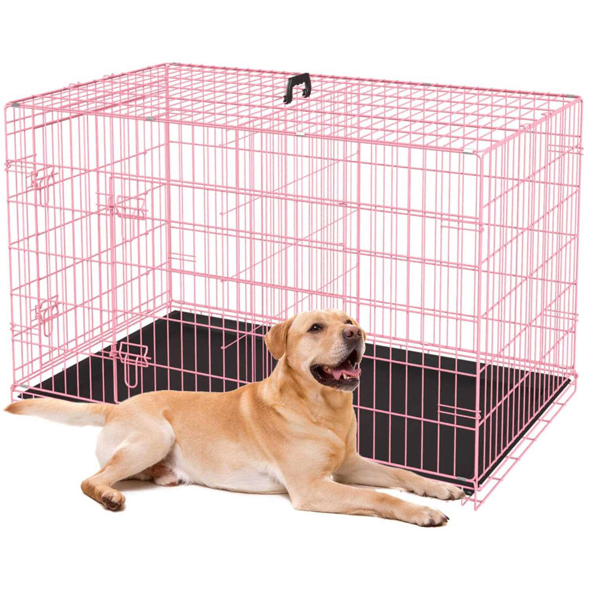 24,30,36,42,48 Inch Folding Wire Dog Crate with Double-Door E642463