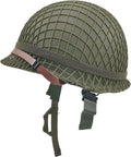 WWII US Army M1 Helmet Metal Steel Shell Replica with Net Canvas Chin Strap Cat Eye Band B94719