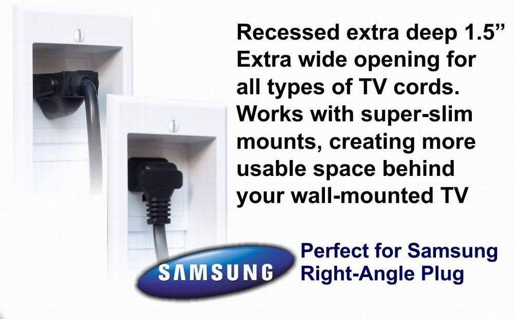 Single-Outlet Recessed In-Wall Cable Management System X44241