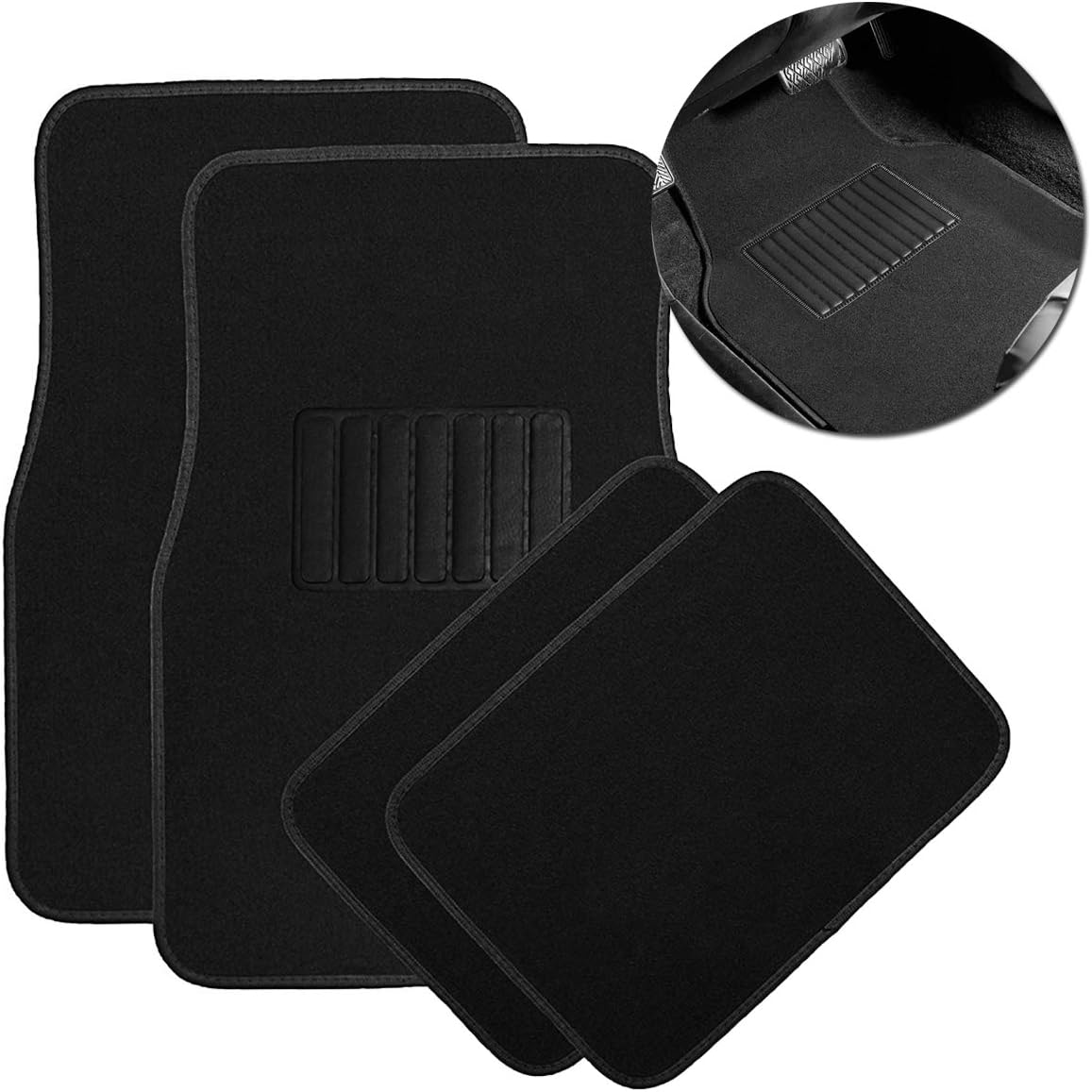 4 Piece Black All Weather Car Floor Mats D346706